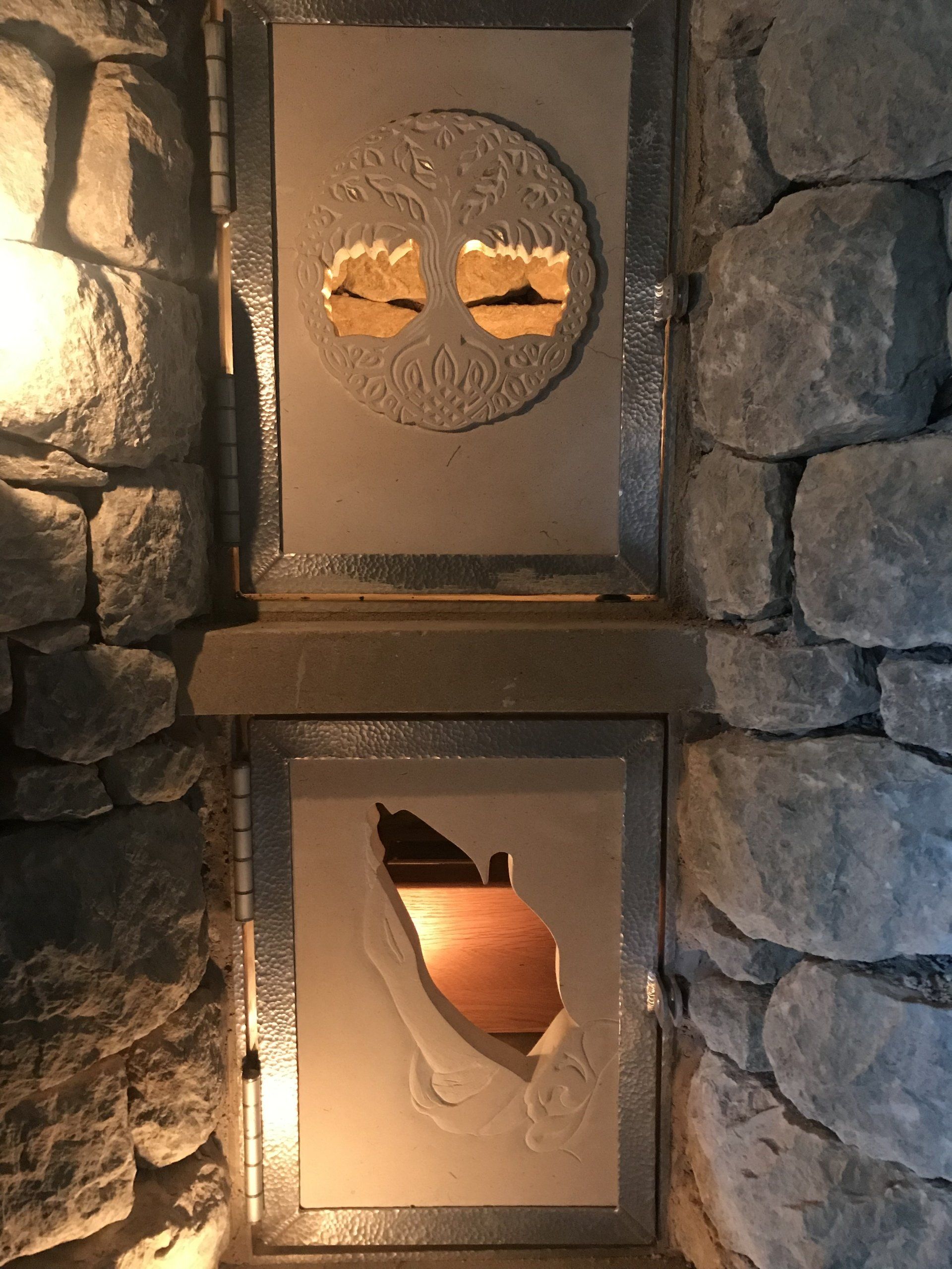 Soulton Long Barrow stone carvings