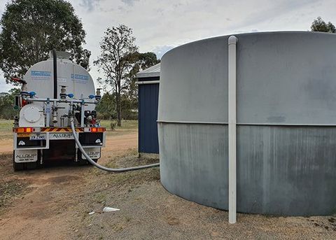 Water Truck Filling Up Tank — Water Delivery in Kearsley, NSW