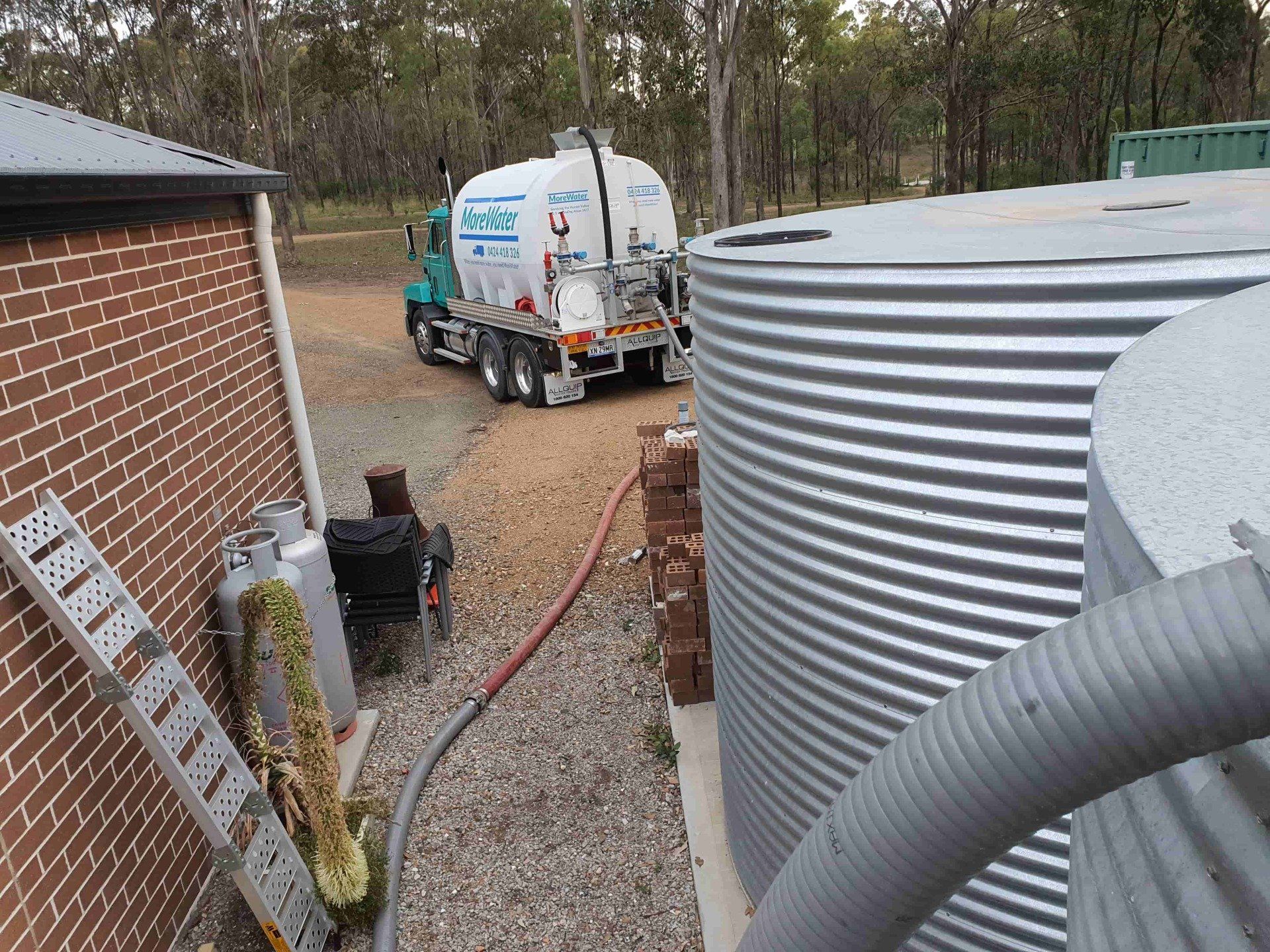 Water Truck Refilling Water Tank