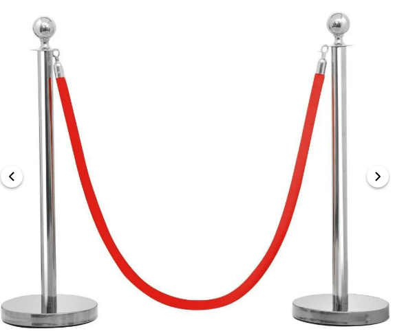 Stachions w/Rope set of (4)Stanchions (2)Ropes