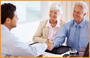 Old couple in a meeting with an accountant