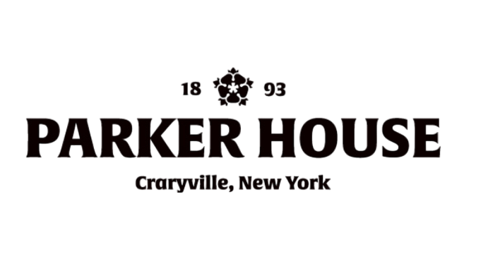A black and white logo for parker house in craryville , new york.