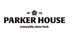 A black and white logo for parker house in craryville , new york.