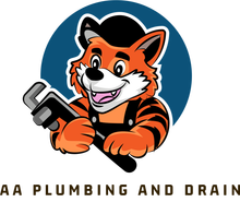 A logo for All American Plumbing with a water drop