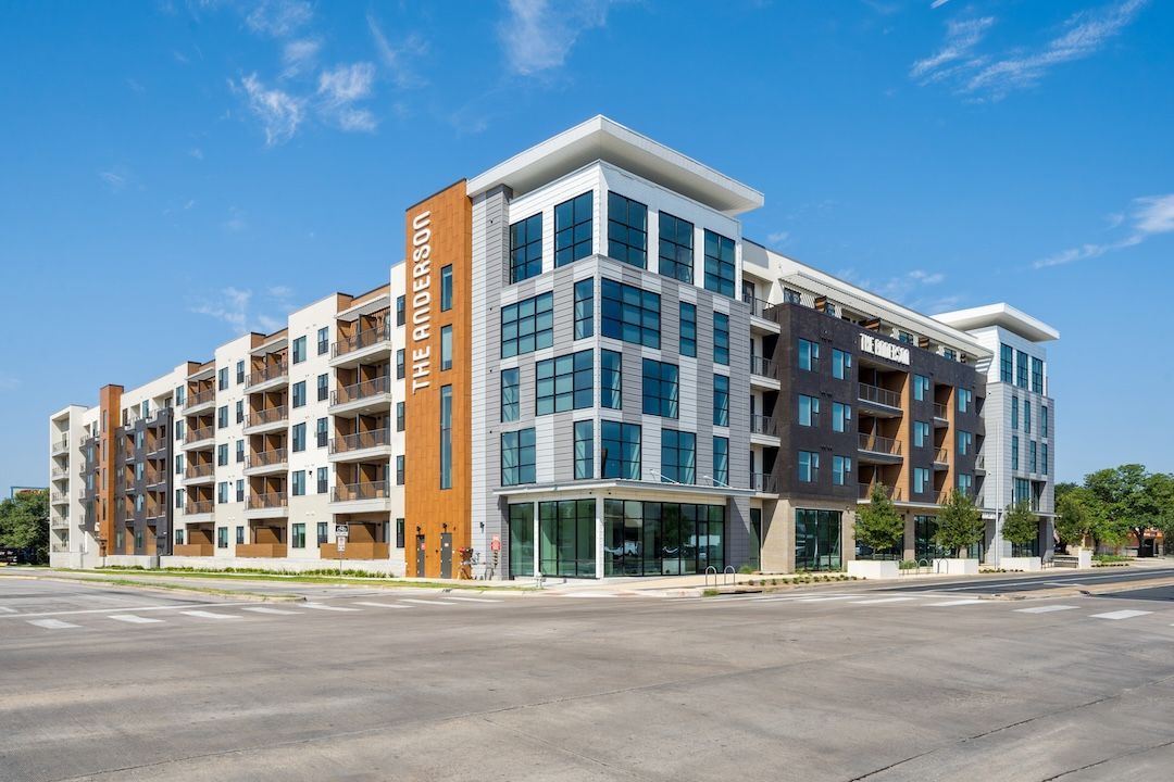 Modern multi-story apartment building,