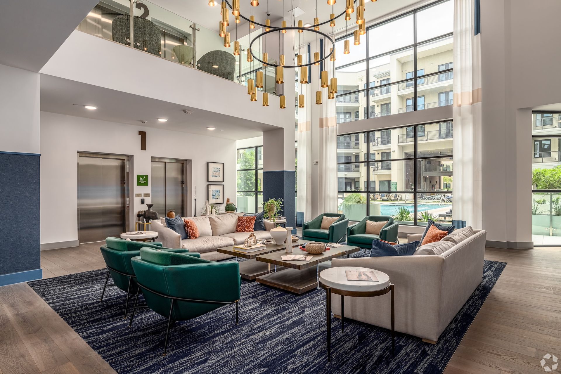 Clubhouse with floor to ceiling windows