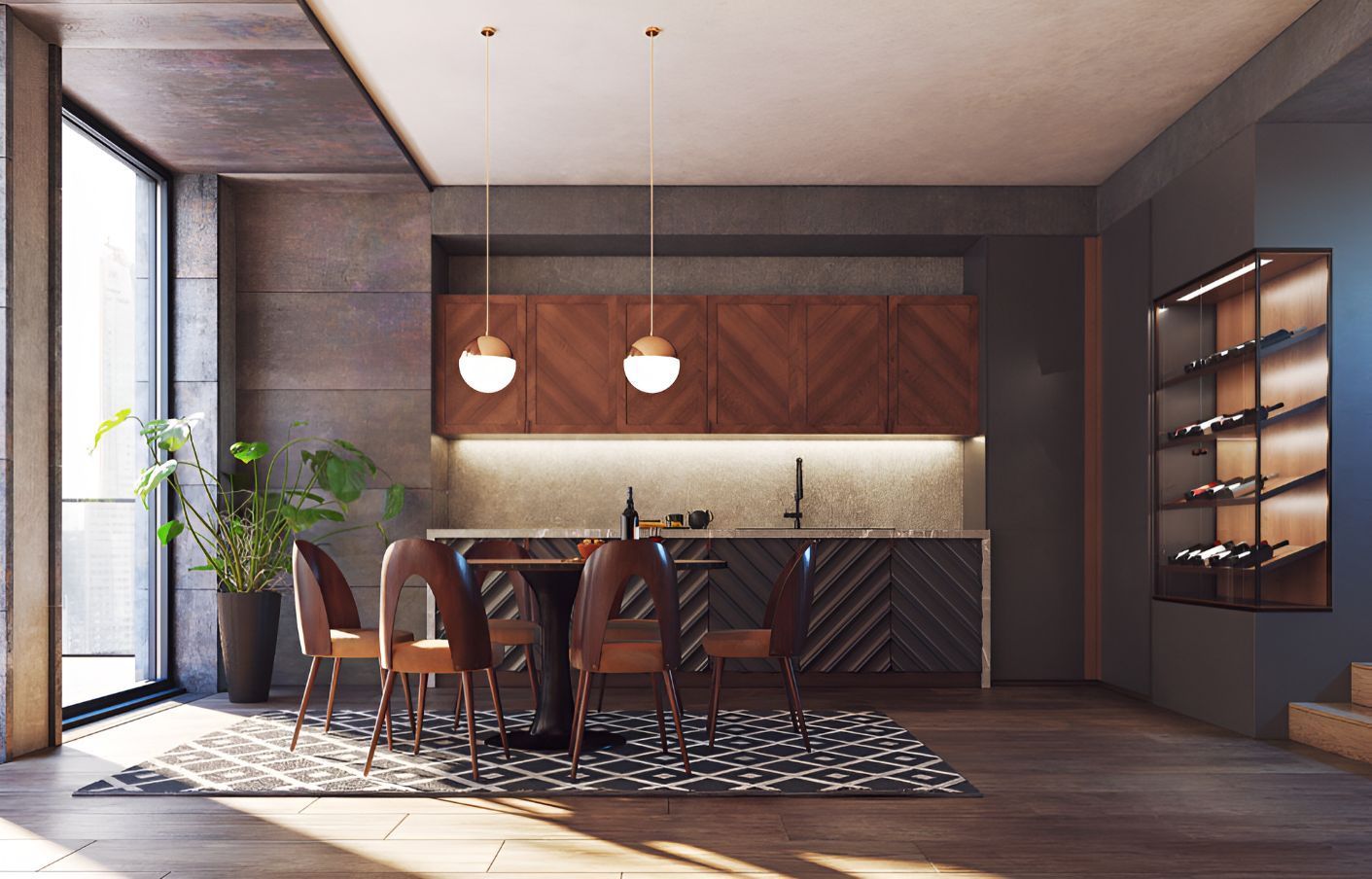 A Kitchen With a Table and Chairs in It — Foreshore Kitchens In Coolum Beach, QLD
