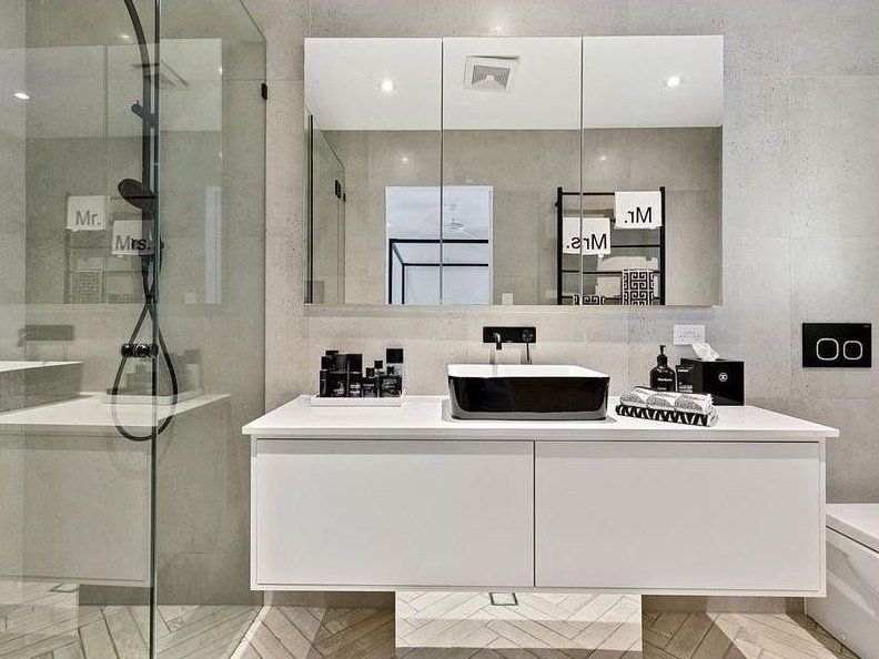 Modern White and Grey Bathroom