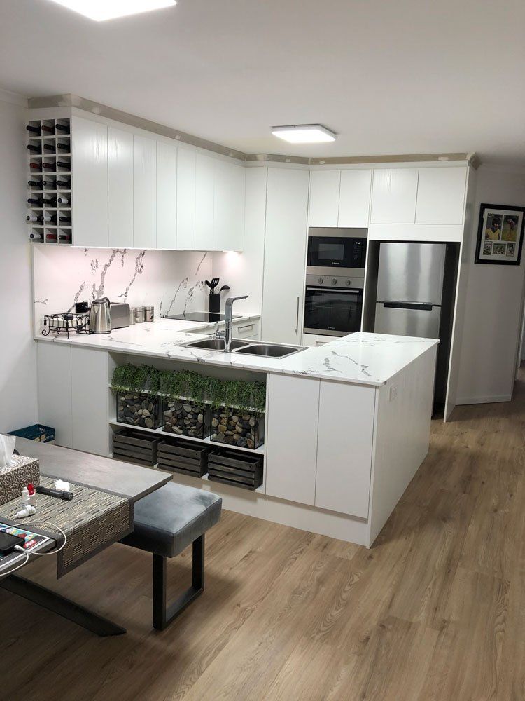 Kitchen With Simple Wine Cabinet — Foreshore Kitchens In Coolum Beach, QLD