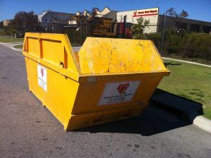 AWD Yellow Container In Road - Perth, WA - Advance Waste Disposal