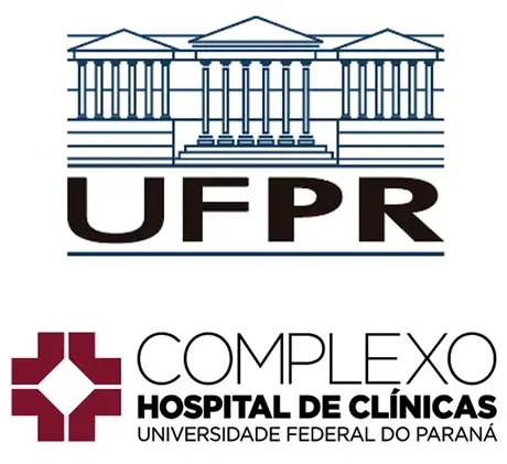 Logo da Universidade Federal do Paraná e do Complexo Hospital de Clinicas da UFPR.