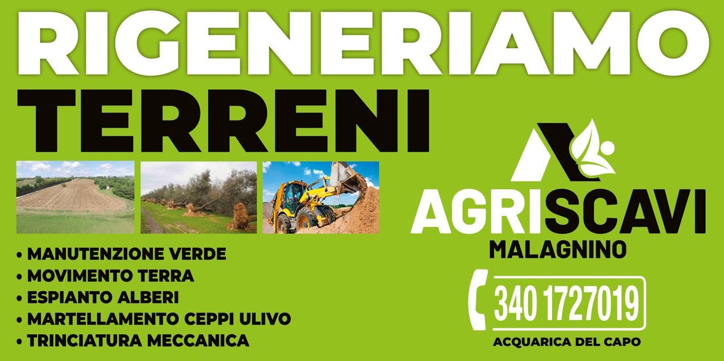 A green sign that says rigeneriamo terreni