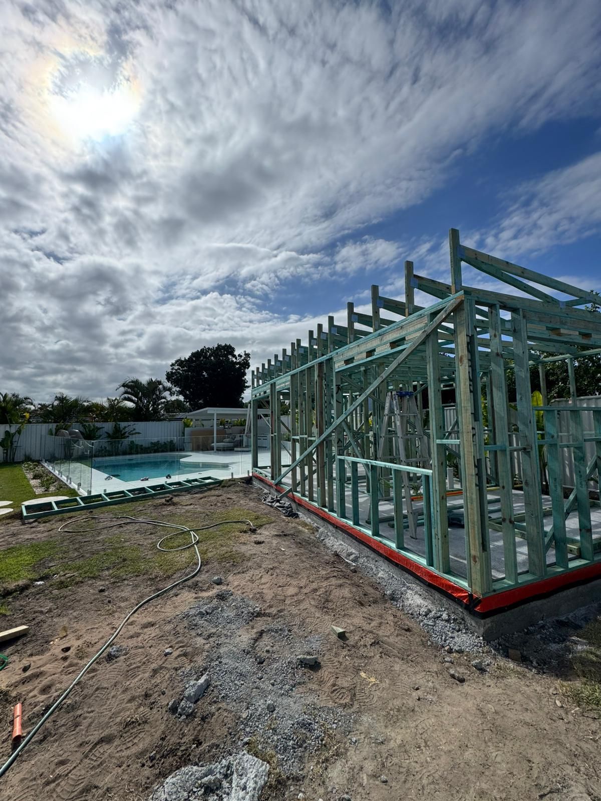 A granny flat being built on the Gold Coast