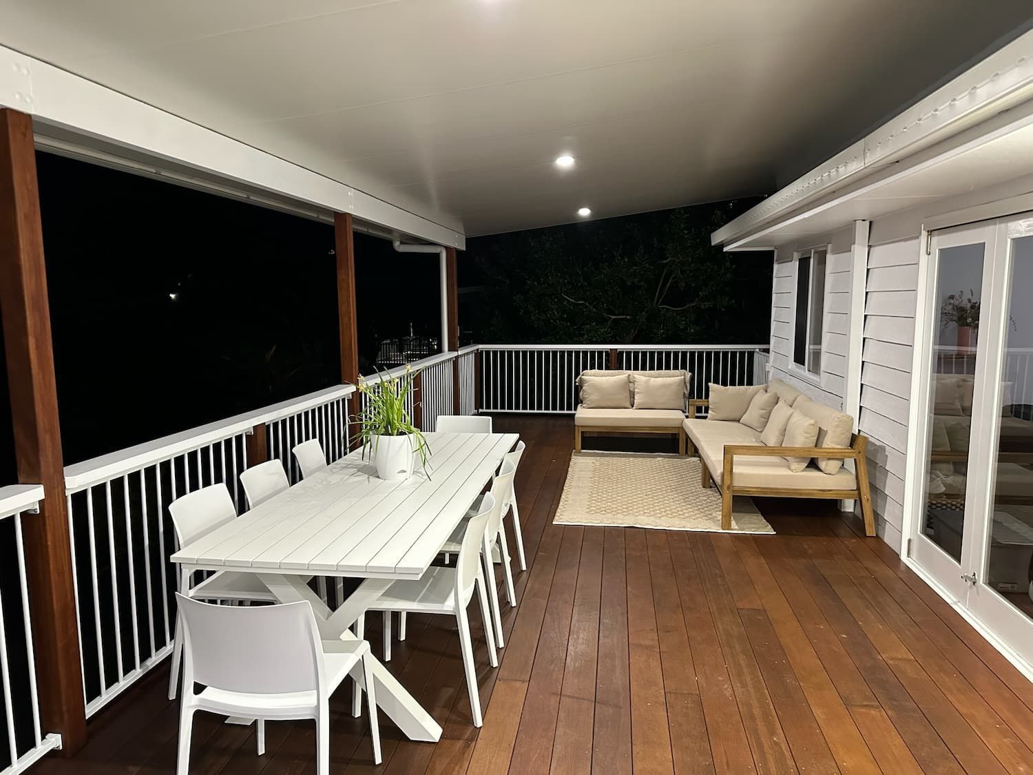 A timber hardwood deck on the Gold Coast