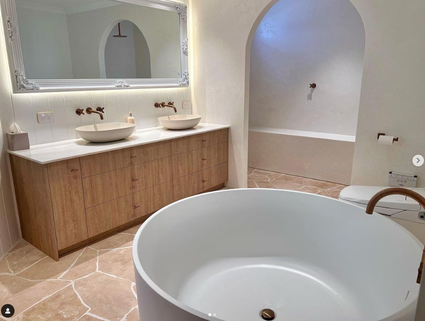 luxury bathroom built by coast construct co