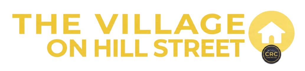 The Village on Hill Street logo with a yellow house icon and a black badge.