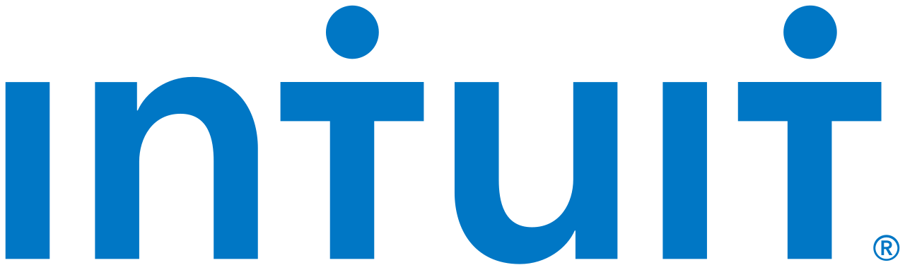 The Intuit logo, featuring the company name in blue lowercase letters with dots over the 'i's.