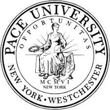 Official seal of Pace University featuring a seated figure, the motto 'Opportunitas', and the text 'New York Westchester'.