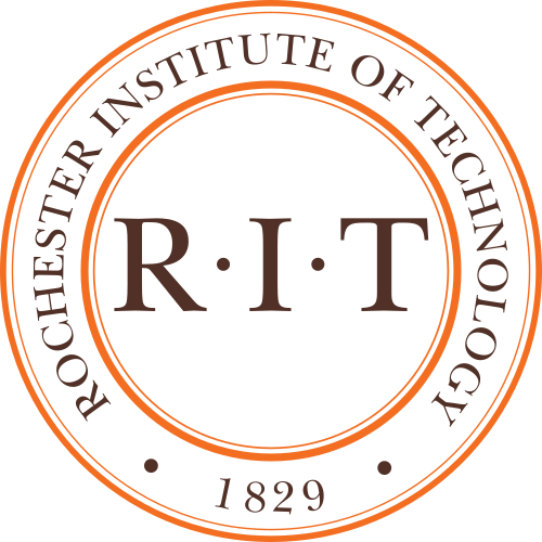 The Rochester Institute of Technology (RIT) circular logo featuring the letters 