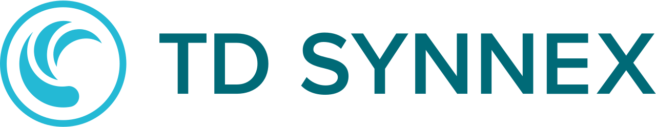 The TD SYNNEX logo, featuring a teal circular icon with a curved wave design next to the company name in teal text.