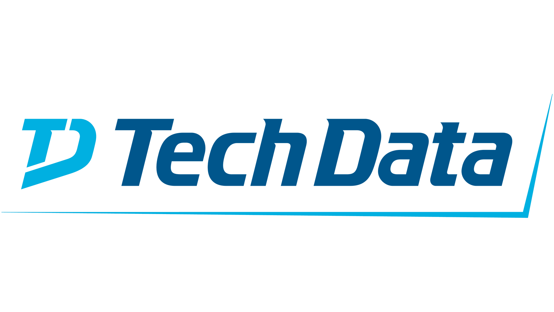 The Tech Data logo featuring a cyan geometric symbol next to the company name in dark blue text on a white background.