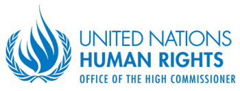 The logo of the UN Human Rights Office of the High Commissioner, featuring a blue flame emblem inside a laurel wreath.
