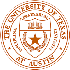 The University of Texas at Austin circular seal in burnt orange, featuring a book, a star, and laurel leaves.