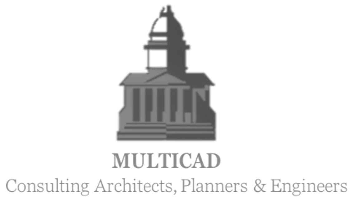 The logo for multicad consulting architects planners and engineers