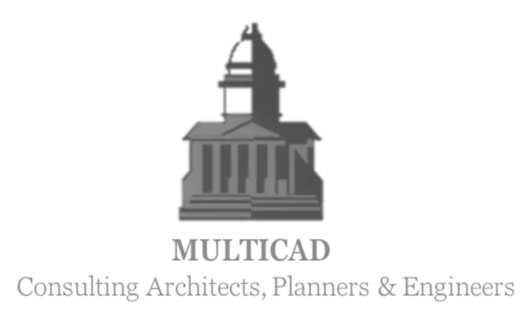 The logo for multicad consulting architects planners and engineers