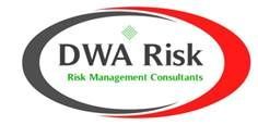 A logo for dwa risk risk management consultants.