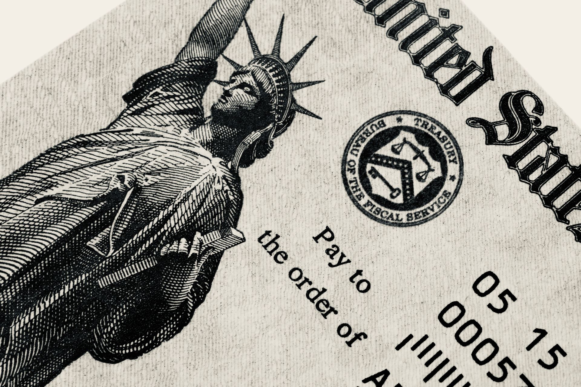 The statue of liberty is on a united states check