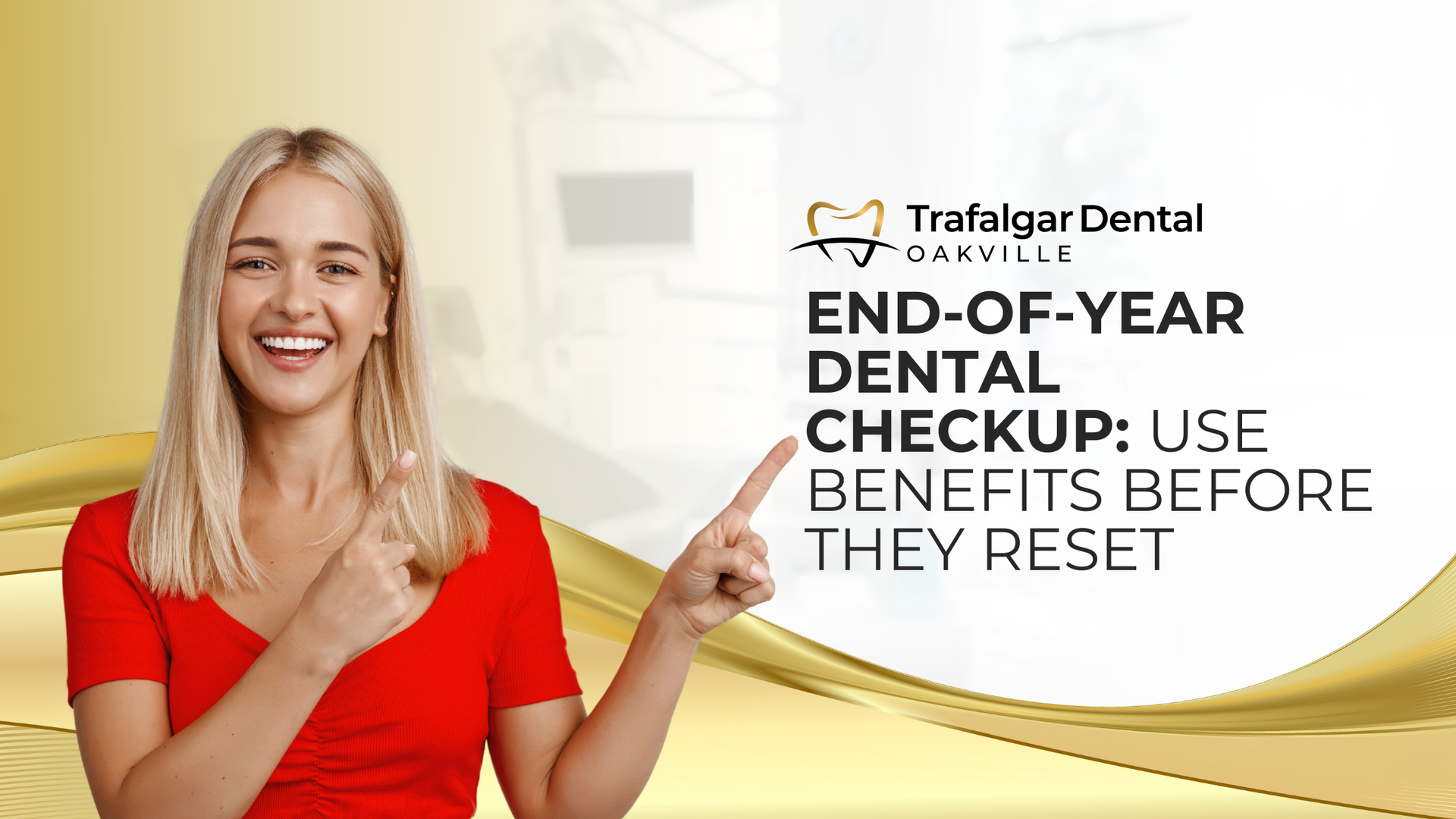 Woman pointing to text: