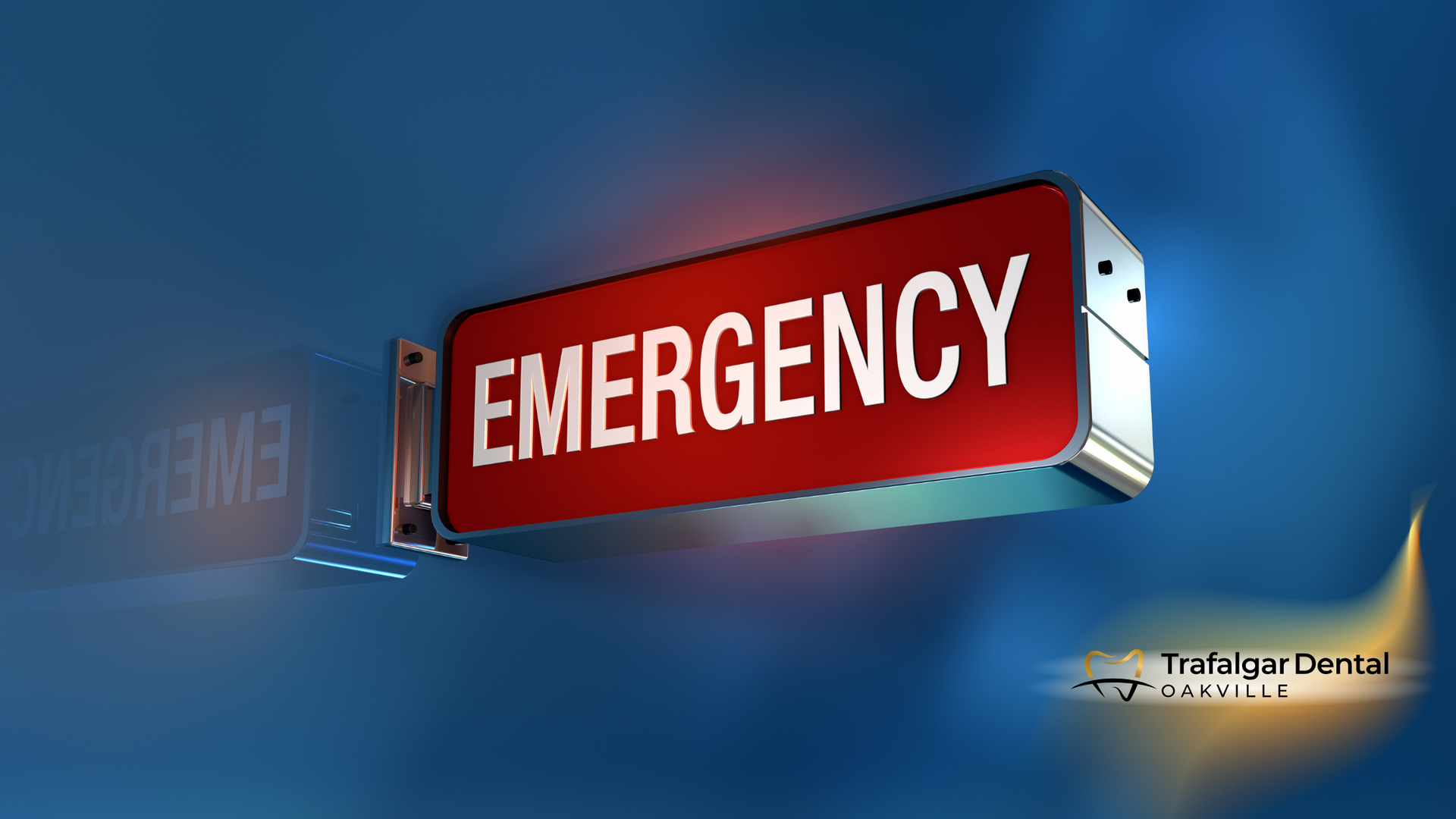 A red sign that says emergency on it