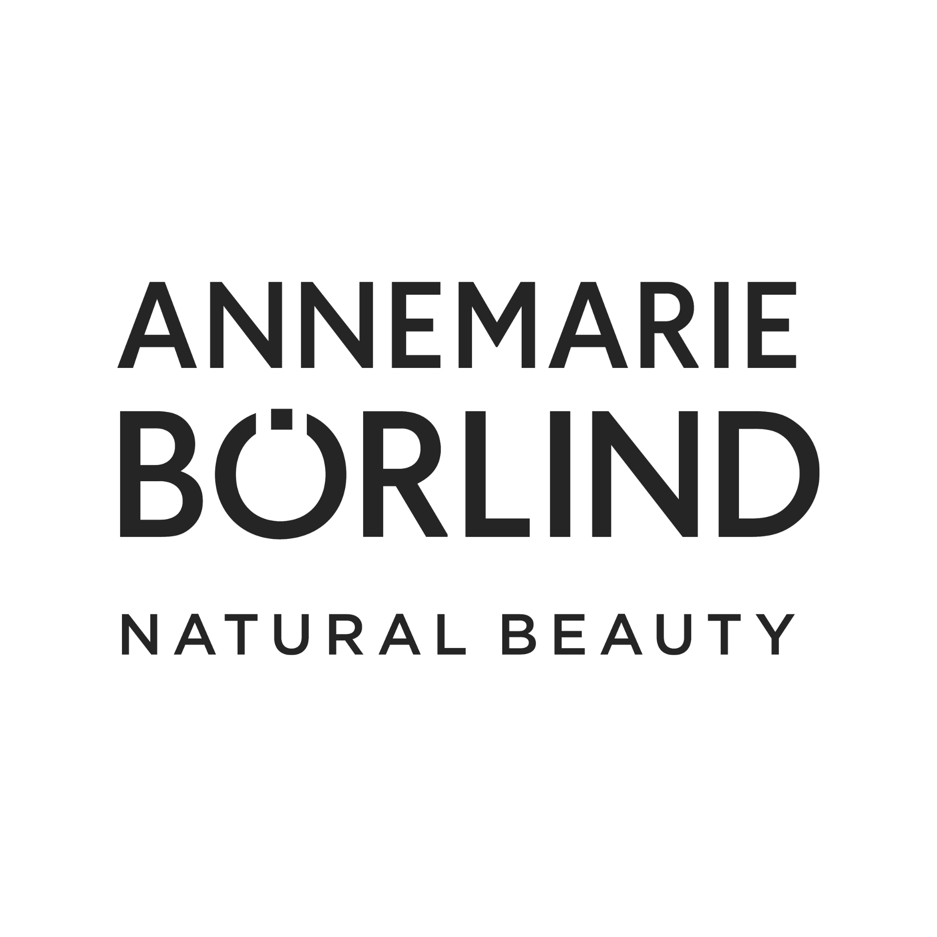 Das Logo für Annemarie Börlind Natural Beauty ist schwarz und weiß.