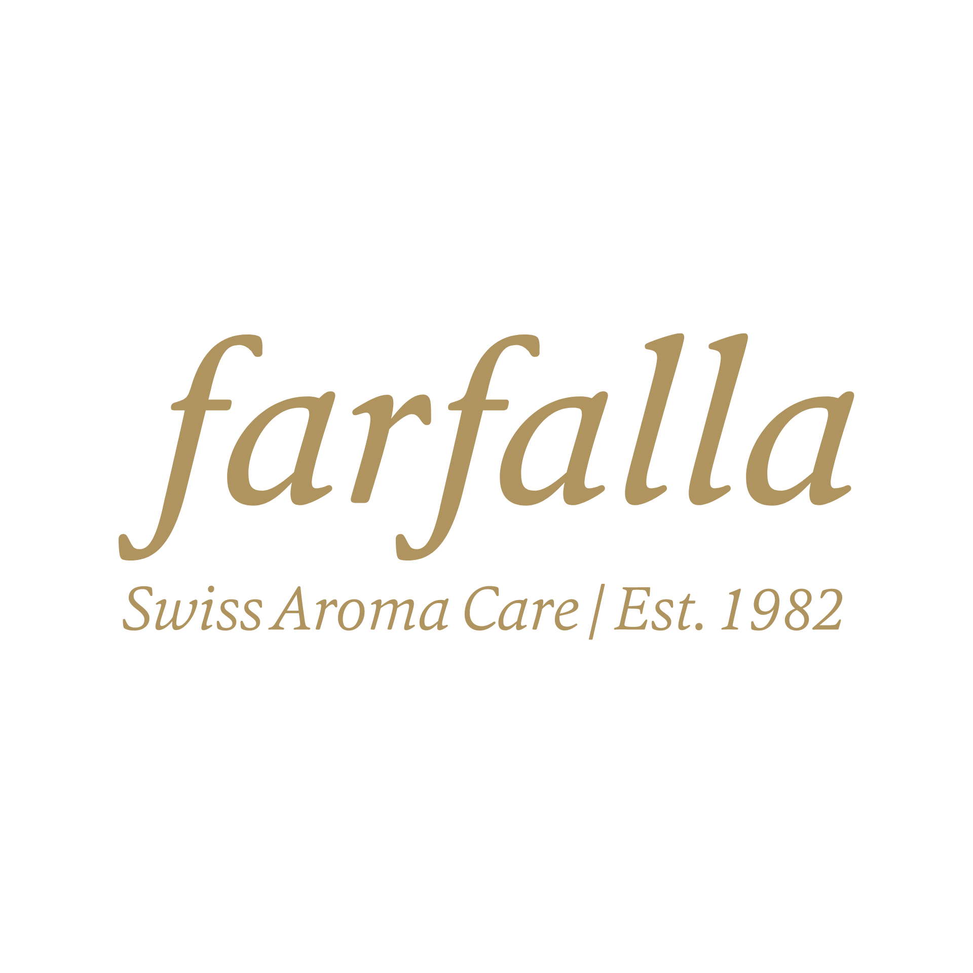 Das Logo von Farfalla Swiss Aroma Care steht auf weissem Hintergrund.