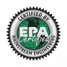 Epa certified by mainstream engineering is a seal that says epa certified by mainstream engineering.