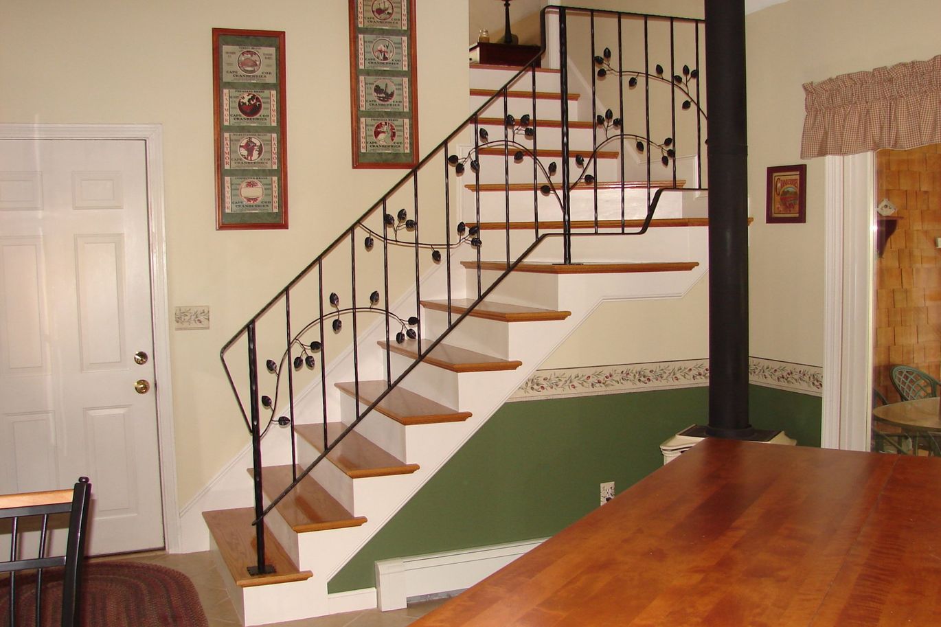 Leaf style black railings stair — Staircases in Plymouth, MA