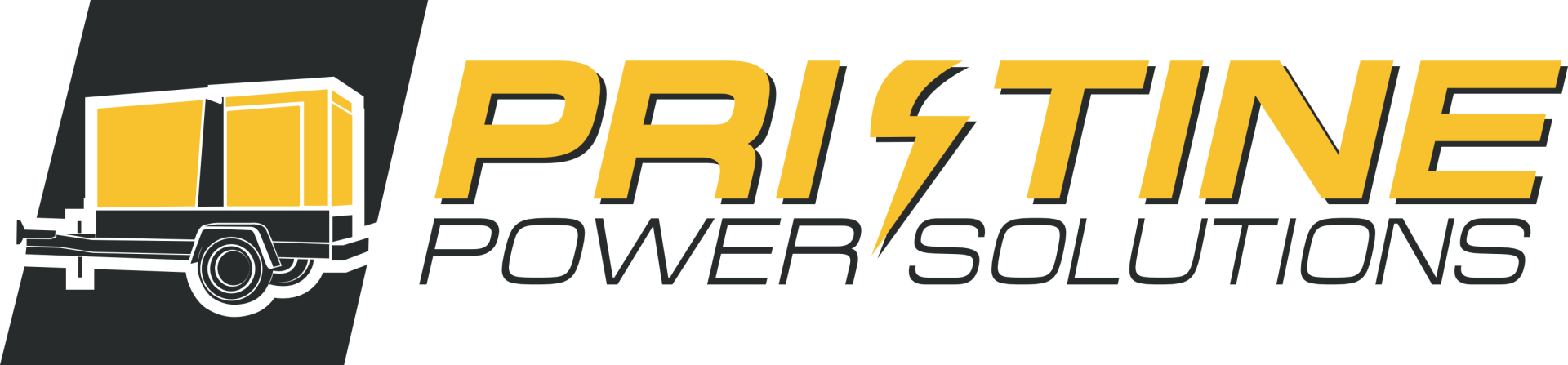 A yellow and black logo for pristine power solutions