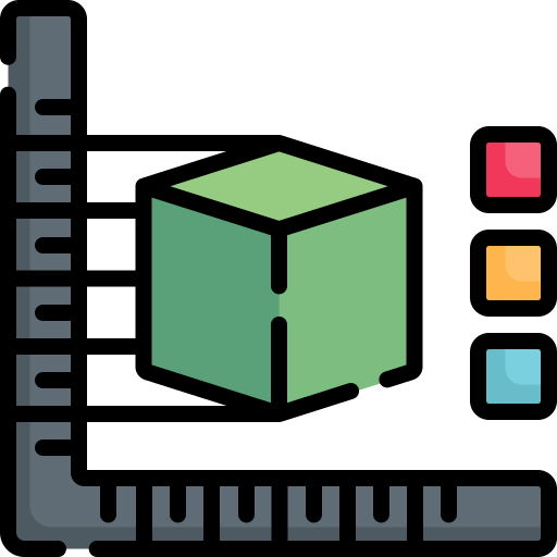 A green cube is sitting on top of a ruler.