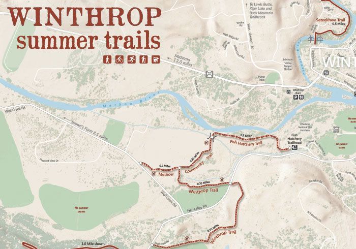 A map of the winthrop summer trails