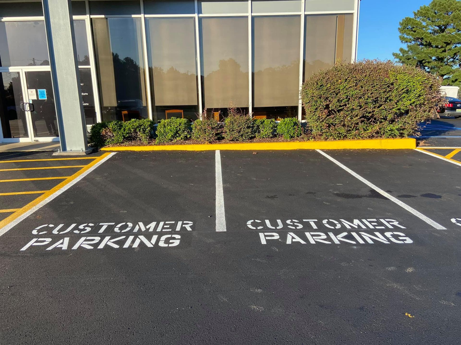 Two parking spaces marked 