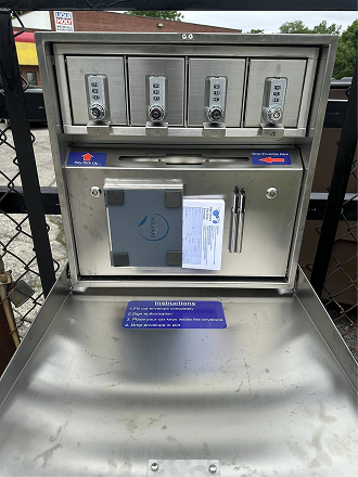 Up close to locks for dropping off keys at our auto repair shop | Autohaus Merkle
