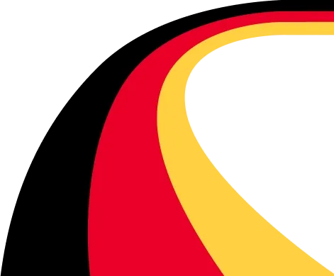 Black, red, and yellow curve designed similar to German flag for decoration | Autohaus Merkle