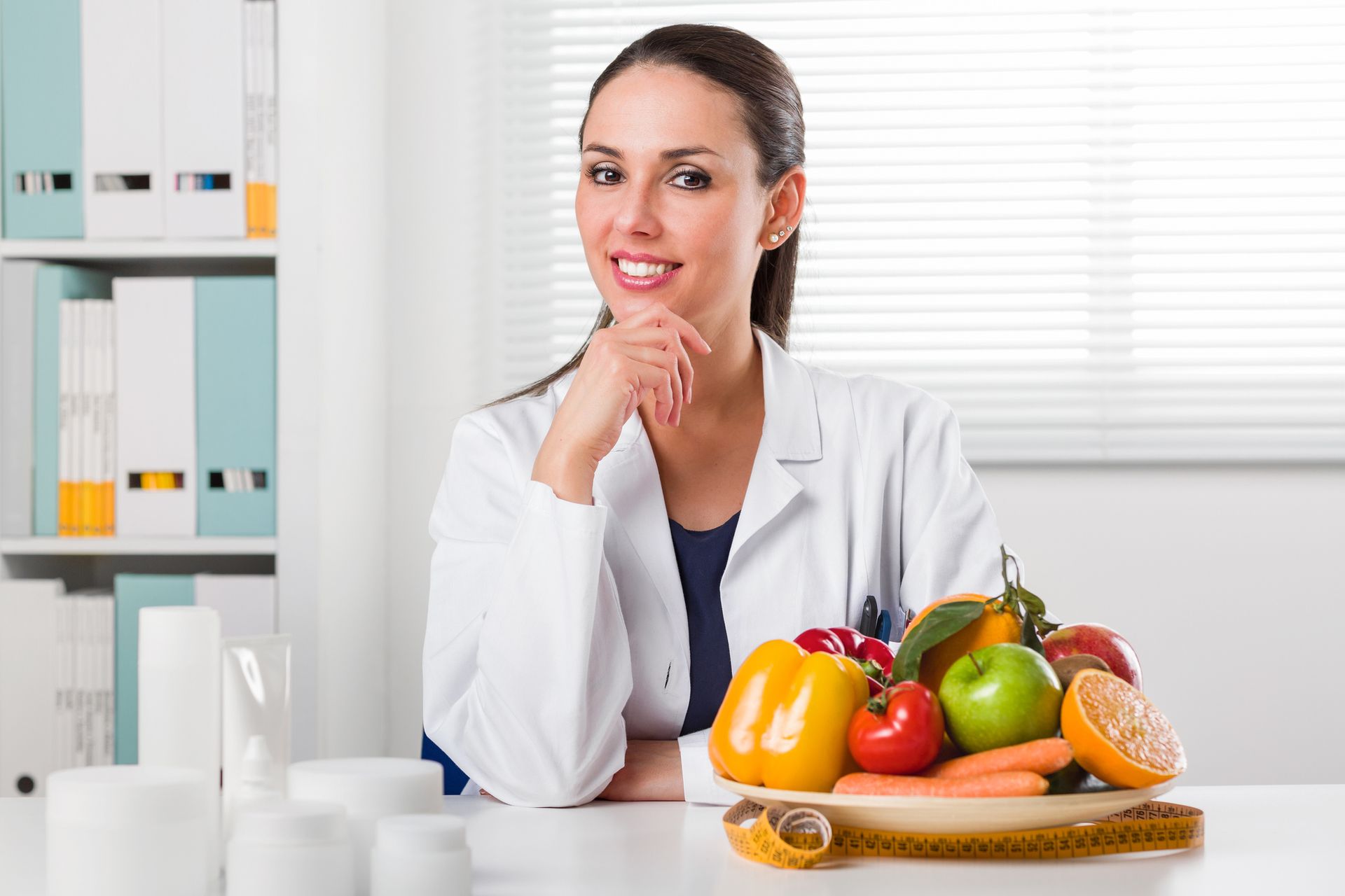 Weight management treatment at West End Obstetrics & Gynecology in Richmond, VA, with a dietician offering healthy food