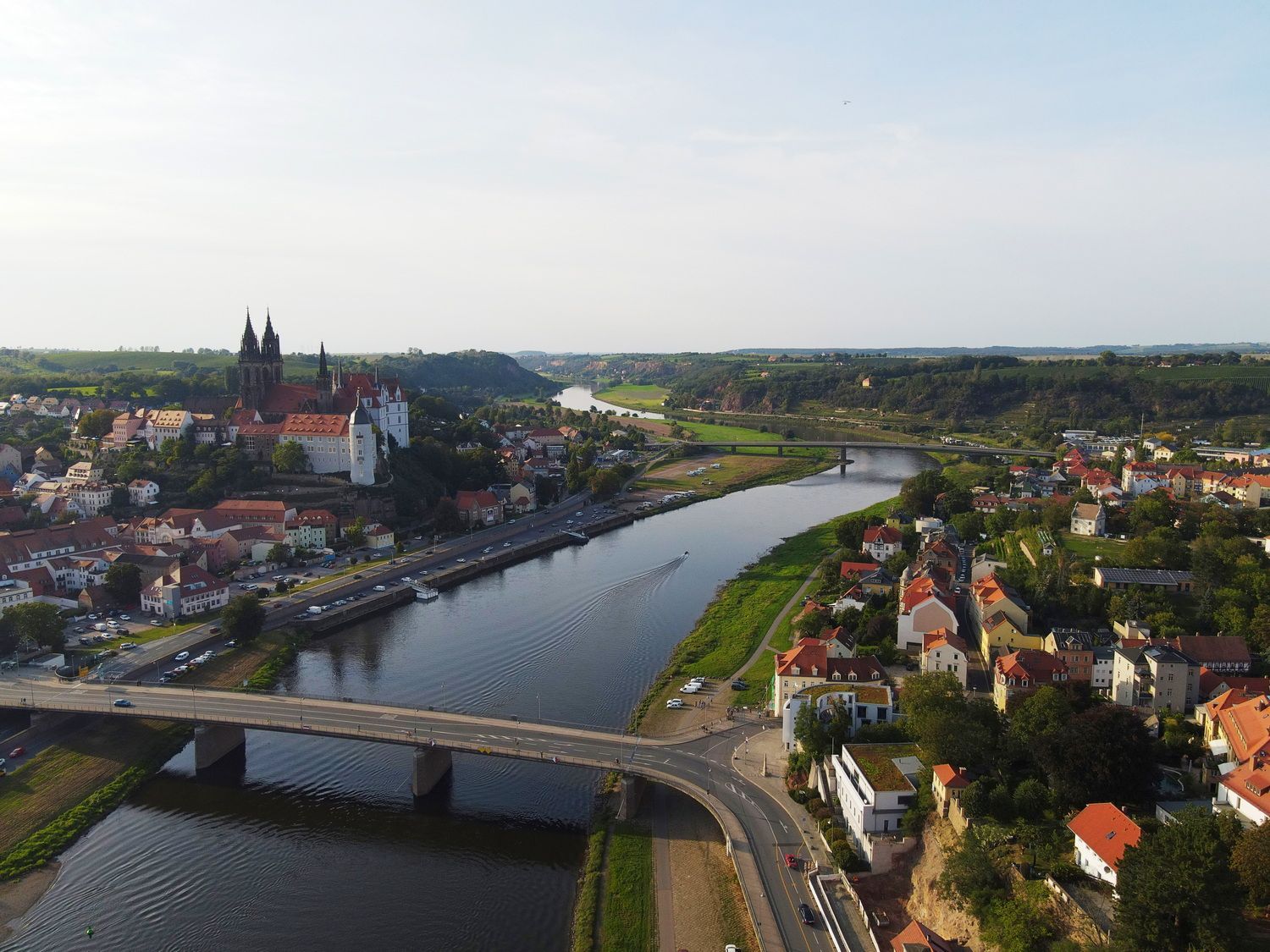 Meißen mit Blick auf Dom und Albrechtsburg