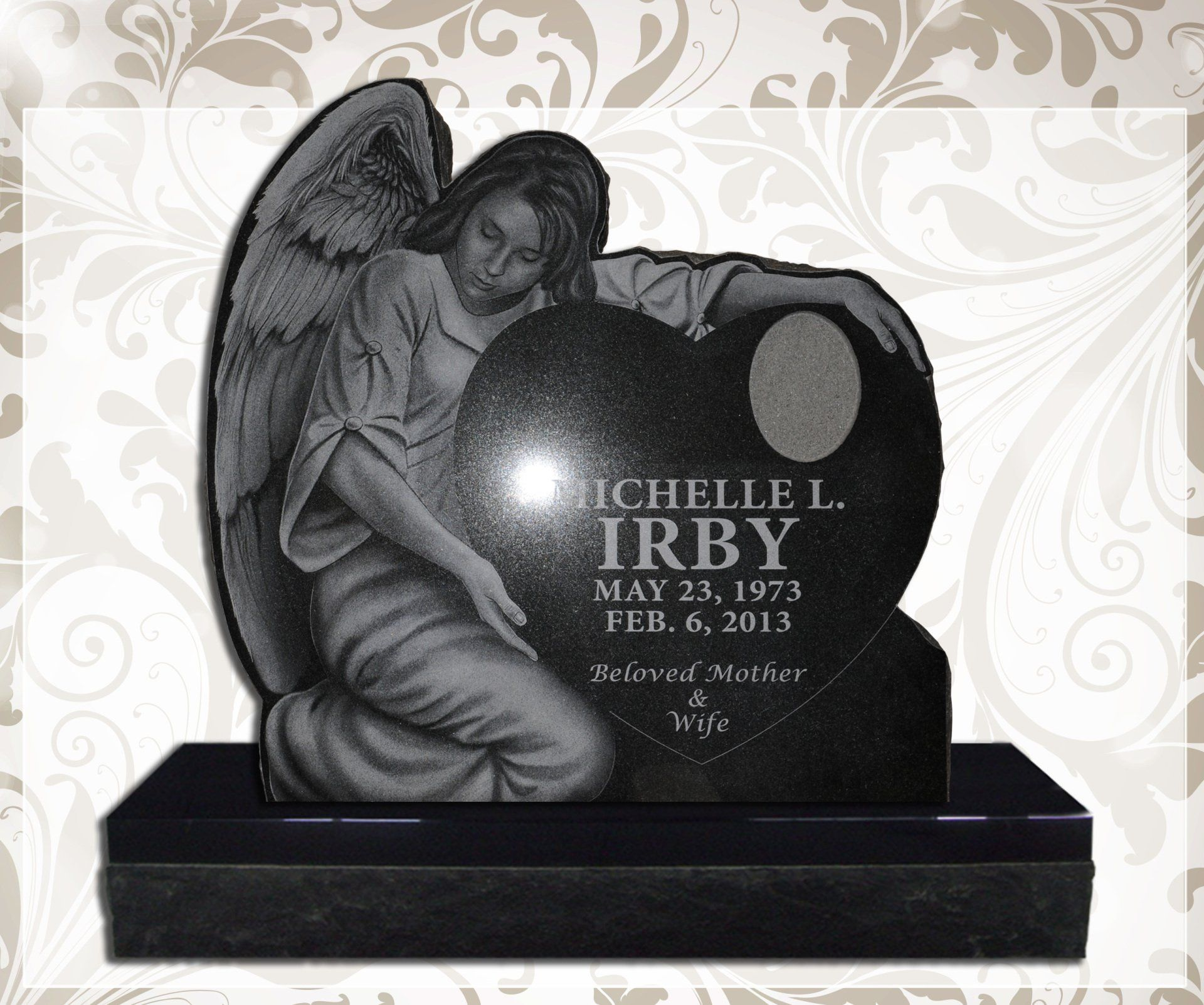 A gravestone for michelle l. irby who died on february 6 2013