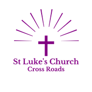 The logo for st luke 's church cross roads is a green cross with rays coming out of it.