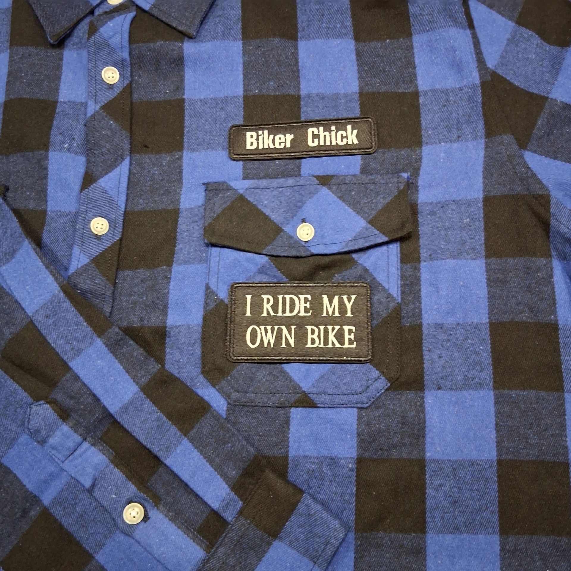 Biker Chick Flannel - Blue