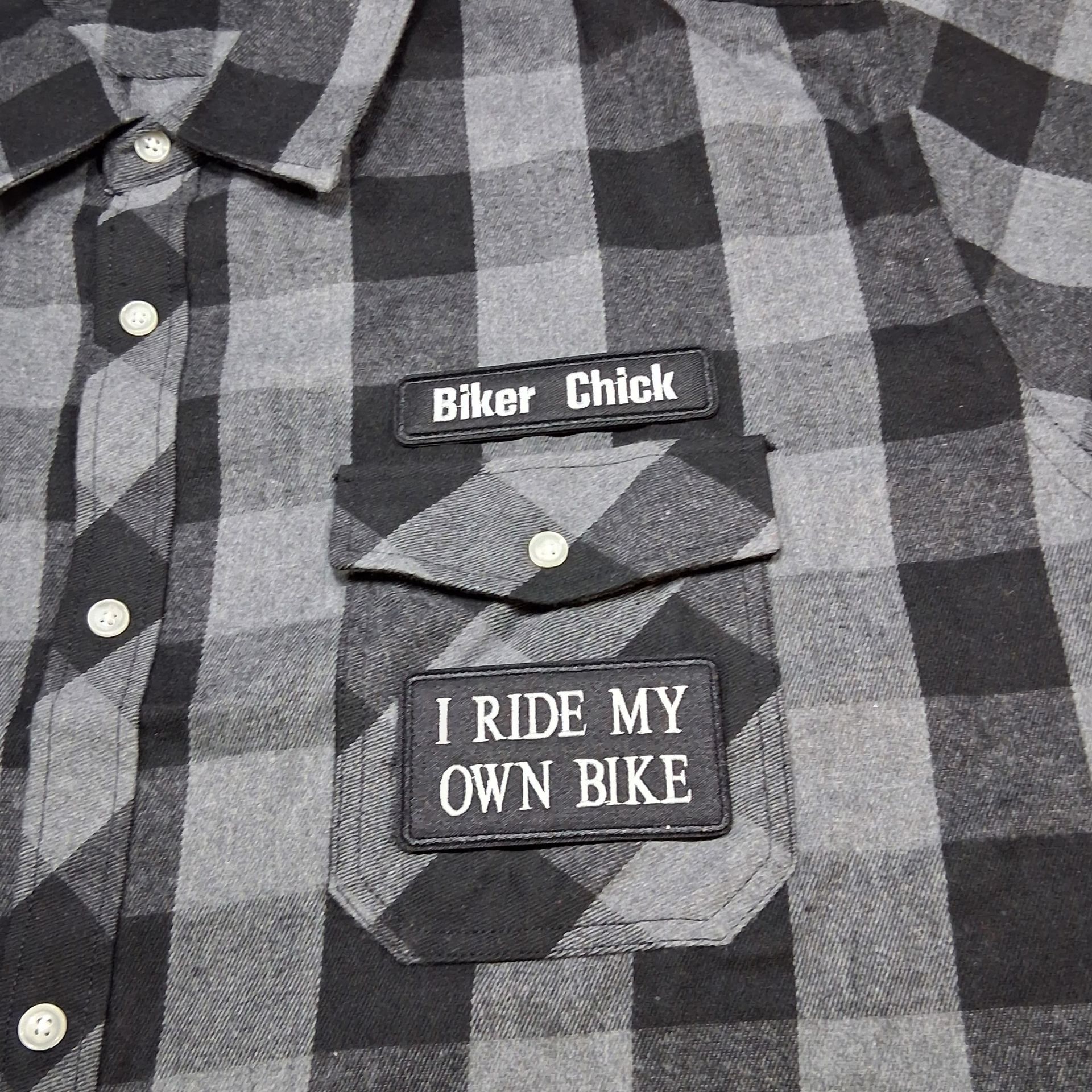 Biker Chick Flannel - Grey
