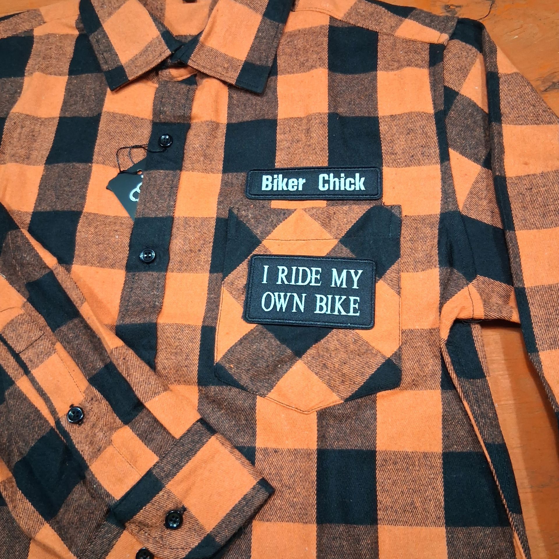 Biker Chick Flannel - Orange